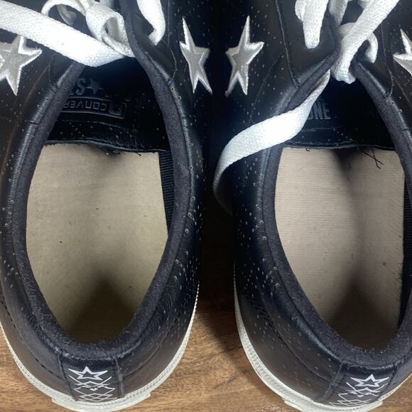 Converse One Star Sample Mens Black & White Vintage Size 11 Leather LowTop Shoes - Picture 9 of 13